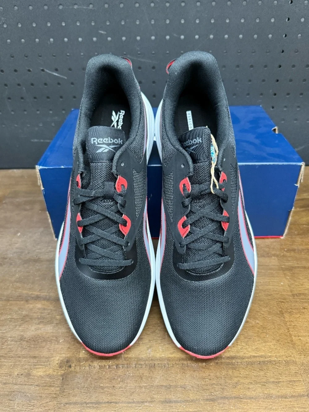 New W/ Box! Men's Reebok Lite Plus 3 Black Grey Red Running Sneakers Size 13